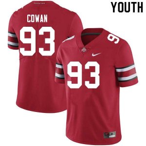 Youth Ohio State Buckeyes #93 Jacolbe Cowan Scarlet Nike NCAA College Football Jersey High Quality TXM4144KT